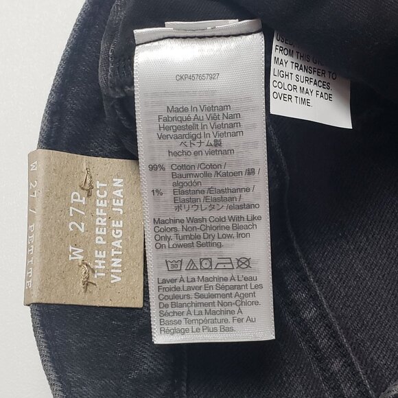 Madewell Petite Perfect Vintage Jean Lunar Wash Women's Size 27P Slim High-Rise - Picture 11 of 16